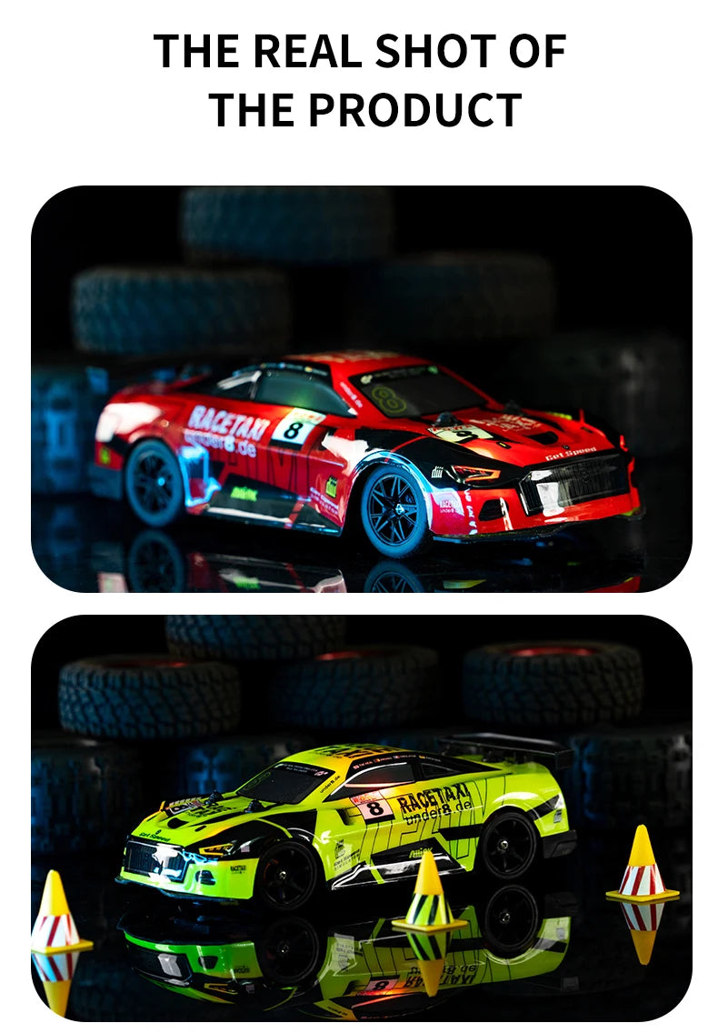 RC Sport Racing Car 1:18 Drift Car with 2 Sets of Tires 2.4G Remote Control Module 4WD RTR Car Toys Children's Gifts