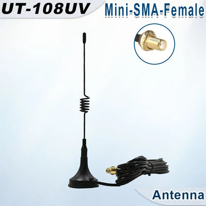 UT-108UV Walkie Talkie Bilantenn Magnetisk SMA-F Dual Band UHF VHF för Baofeng UV-5R TYT WOUXUN Quansheng UV-K5 8 Two Way Radio