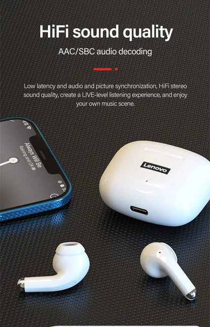 Original Lenovo LP40 Pro TWS Earphones Wireless Bluetooth 5.1 Sport Noise Reduction Headphones Touch Control 250mAH Earphones