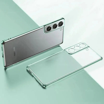 Edge Soft Clear Silicone Case with Plating Design for Samsung Galaxy