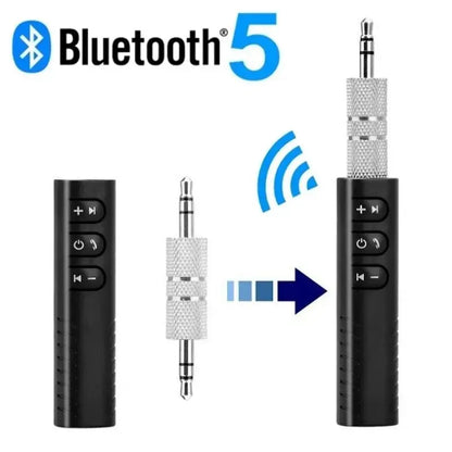 Bil Bluetooth 5.0-mottagare 3,5 mm 3,5 AUX-jack Stereomusikljud Bilsats Sändare Högtalare Förstärkare Trådlös Adapter med Mic