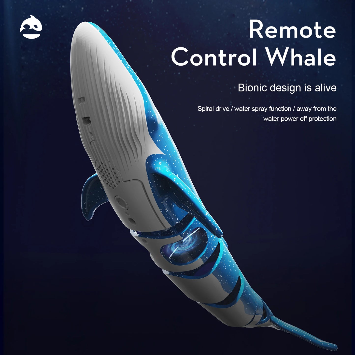 RC Whale Remote-Control Submarine Animal Underwater Simulation Water Spray Robot Electric Boat Bathtube Waterproof  Toy Kid Gift