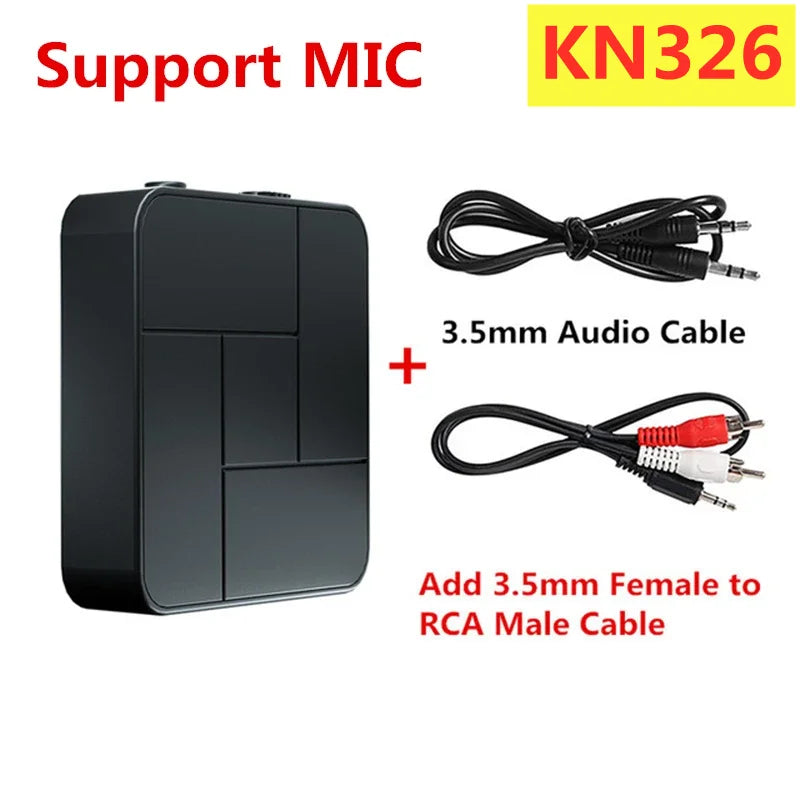 KN319 Bluetooth Transmitter Receiver 2 in 1 Stereo Audio Receiver Converter Wireless Adapter With RCA 3.5MM AUX For Car TV PC