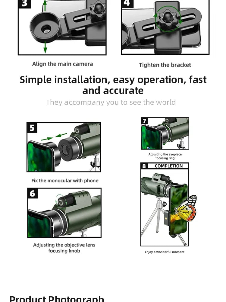 Portable Zoom HD 5000M Telescope Folding Long Distance Mini Powerful Telescope for Hunting Sports Outdoor Camping Travel