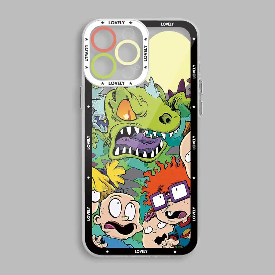 Movie R-Rugrats Cartoon Reptar telefonfodral för Apple iPhone 15 16 Pro XS Max 13 14 Plus XR SE 7 8 12 11 Pro plus Matte