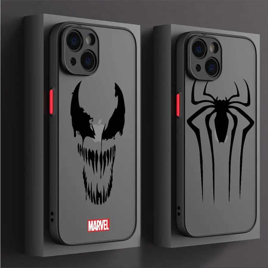 Marvel Spiderman Ironman Phone Case for iPhone XR X 14 16 Plus XS Max 8 Plus 13 Mini 15 Pro Max 12 11 Pro 7 12 Pro Matte Cover