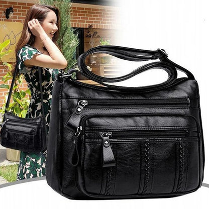 Women's PU Leather Bag – Multilayered, Soft, Fashionable Shoulder and Crossbody Design.