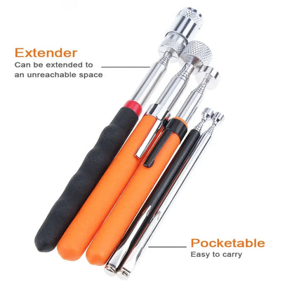 Foldable Strong Magnetic Pickup Tool Metal Flexible Pick Up Tool Suction Bar Magnet Spring Grip Grabber Pick-up Rod Tools