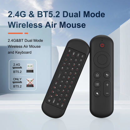 2.4G BT 5.2 fjärrkontroll trådlöst gyroskop Air Mouse 7 färg bakgrundsbelysning USB-mottagare Minitangentbord för Android Smart TV Box PC