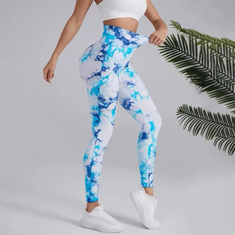 Women's High Waist Tie-Dye Yoga Leggings in 26 Colors