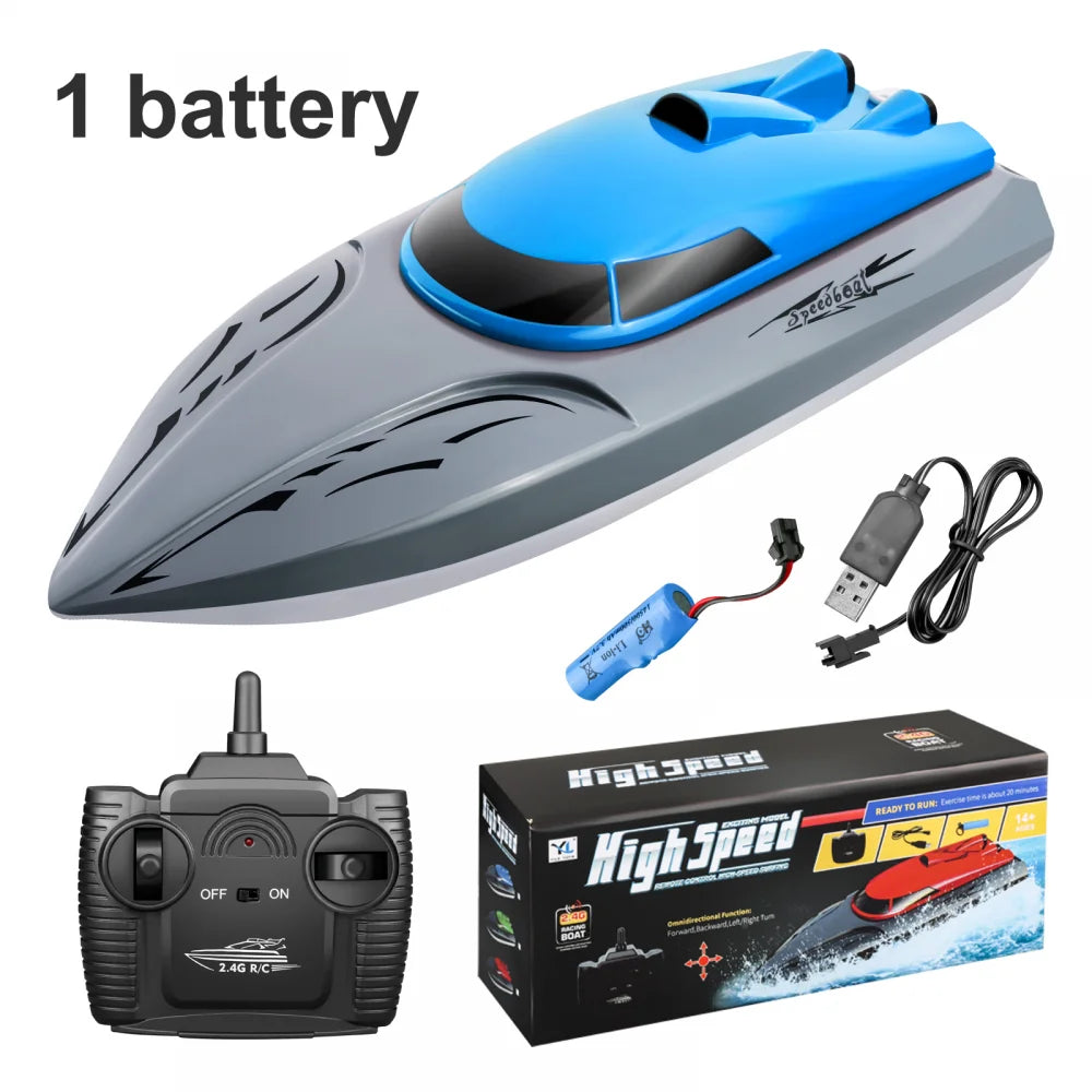 RC Boat Dual Motor Remote Control Racing Speedboat 2.4Ghz Boat Anti-collision Ship Waterproof Toy Competition Game Kid Gift