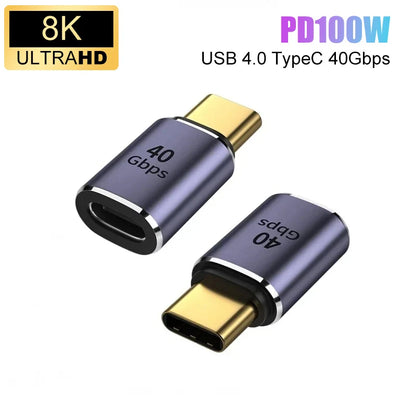 USB 4.0 PD 100W 8K 60Hz laddare kontakt för Macbook 40Gbps höghastighets USB C OTG U-form rak vinkel hane till hona adapter