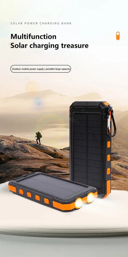 200000mAh Solar Power Bank med USB-A och USB-C snabbladdning