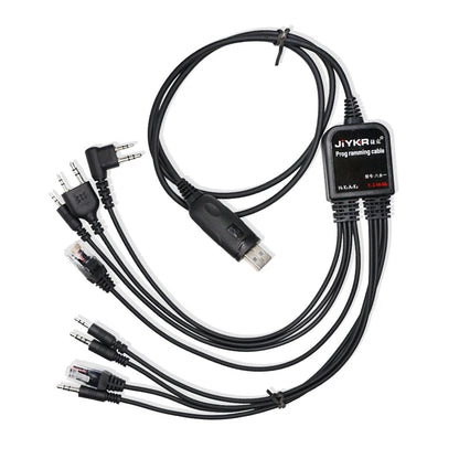 8 in 1 USB Programming Cable for Baofeng Kenwood TYT QYT  Motorola AXU4100 Yaesu icom Walkie Talkie Radio Car Radio CD Software