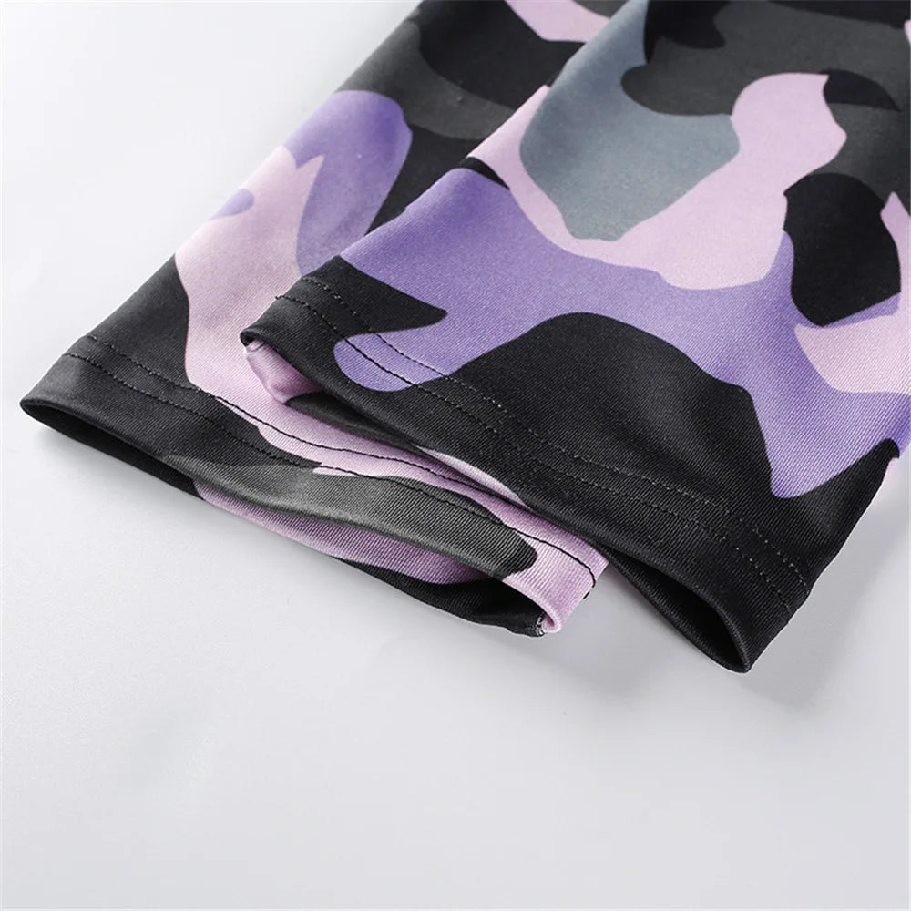 Sömlös Camouflage Fitness Leggings med hög midja för kvinnor