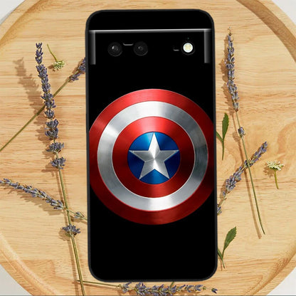 Marvel America Captain Cool Case For Google Pixel: Black Silicon Shockproof Shell Cover