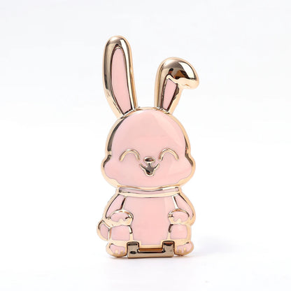 Bunny Finger Ring Hållare Mini Pull Rod Telefonställ Universal Telefon Vik Lazy Spänne Tredimensionell Back Sticker Pad Fäste