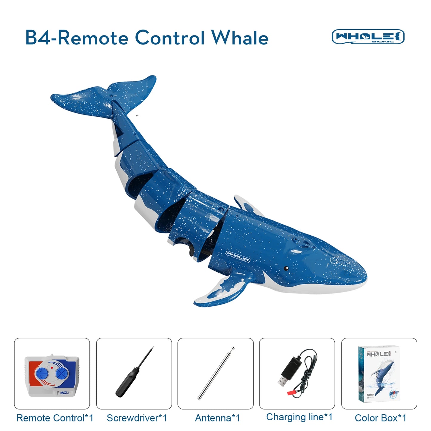 RC Whale Remote-Control Submarine Animal Underwater Simulation Water Spray Robot Electric Boat Bathtube Waterproof  Toy Kid Gift