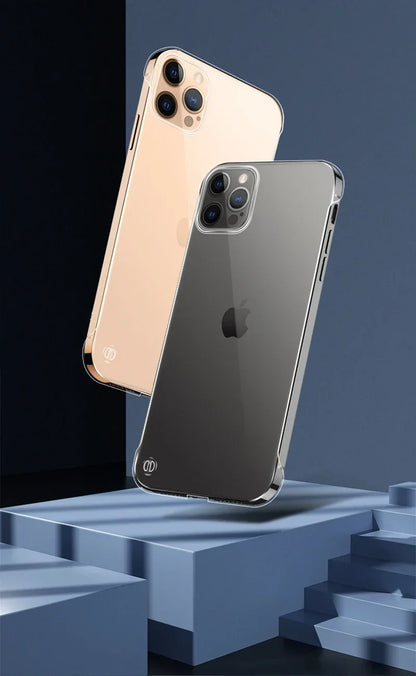 Ramlöst genomskinligt telefonfodral för iPhone-modeller, genomskinligt tunt plastskal