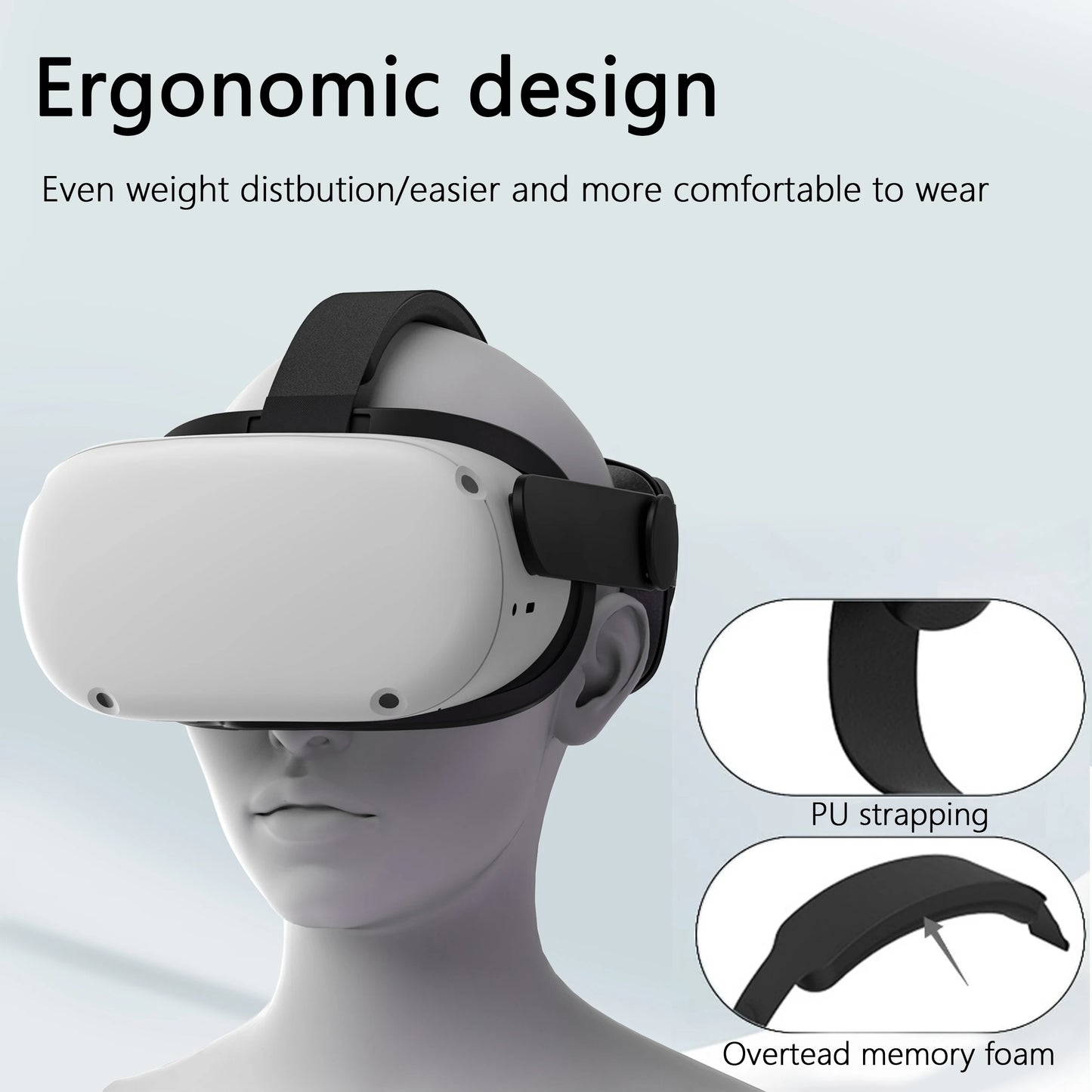 Head Strap Compatible with Oculus Quest 2,VR Accessories Adjustable Elite Strap Replacement for Enhanced Comfort Support