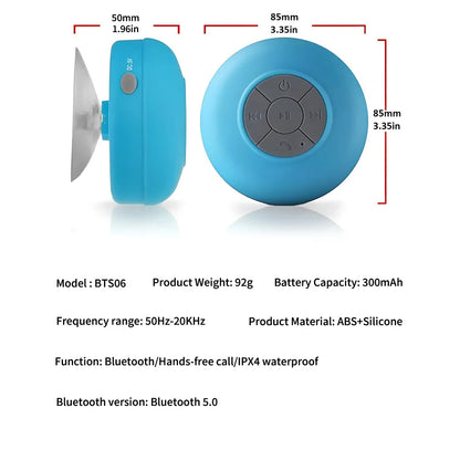 Bärbar trådlös Bluetooth-högtalare IPX4 Vattentät Utomhussport Badrum Stor sugkopp Mini Stereo Ljudbox