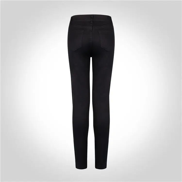 Rippade Skinny Jeans med High Stretch och Pencil Fit