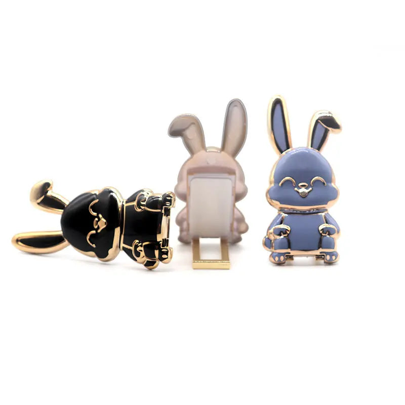 Bunny Finger Ring Holder Mini Pull Rod Phone Stand Universal Phone Fold Lazy Buckle Three-dimensional Back Sticker Pad Bracket