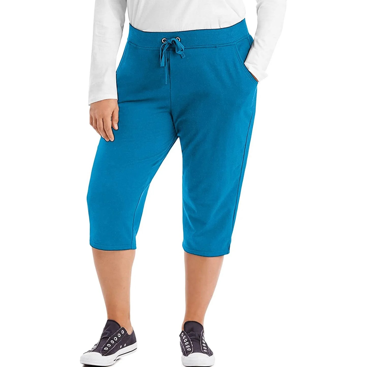 Cropped Sports Leggings för kvinnor med sidfickor