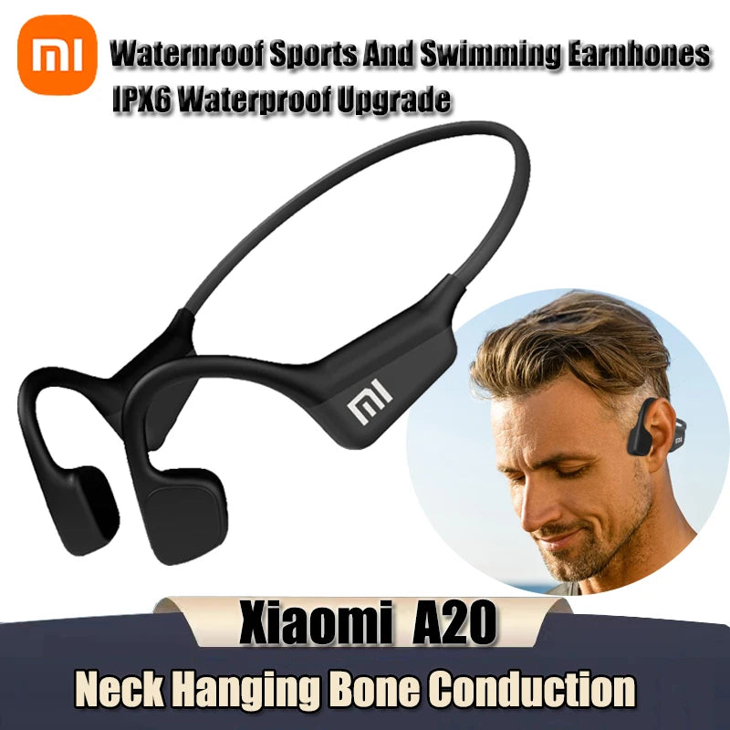 XIAOMI Wireless A20 Neckband Earphone Bluetooth Sport Earbud Bone Conduction Waterproof Headset Touch Control With Mic Headphone