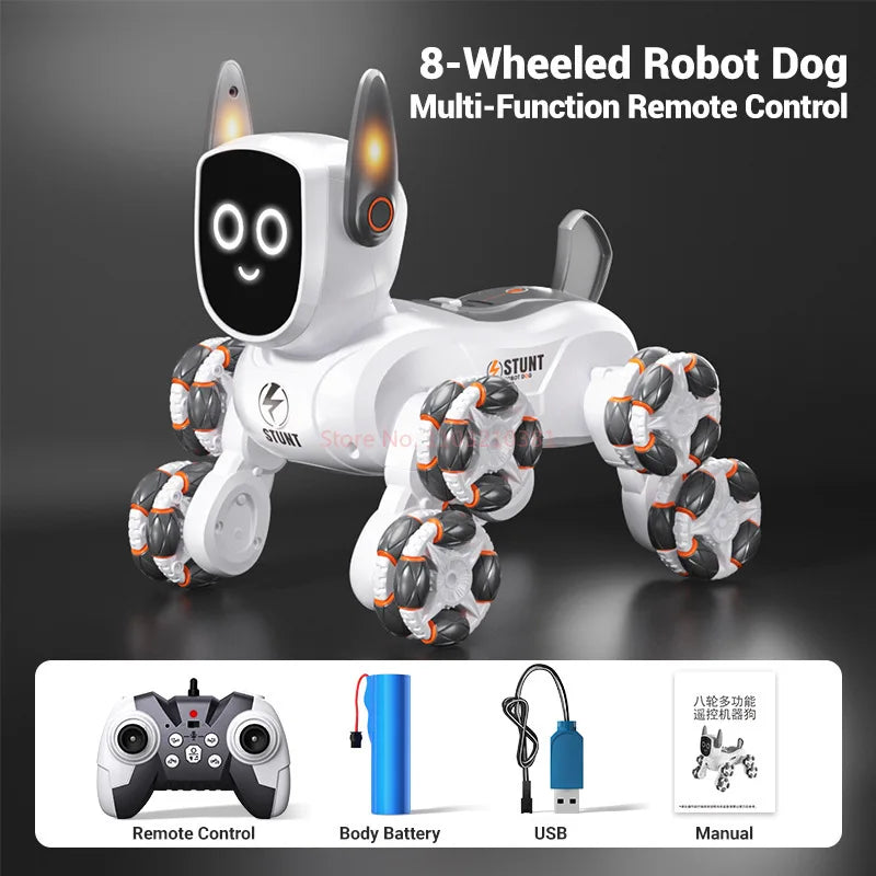 JJRC New Eight Wheel Intelligent Stunt Mechanical Dog Gesture Sensing Remote Control Machine Dog Children'S Electric Toy Gift