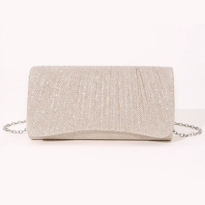 Women Shiny Crossbody Bag Elegant Sparkling Handbag Fashion Chain Satchel Bag Chic Cocktail Wedding Clutch