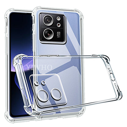 Shockproof Phone Case for Xiaomi 13T Pro  – Transparent Clear Silicone Soft  T Back Cover For POCO X6 Pro