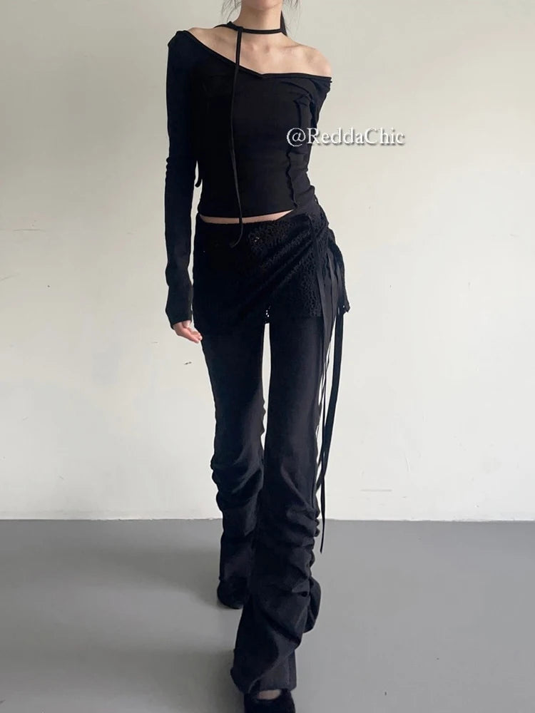 High Waist Ruched Flare Jeans with Bootcut Design Stylish and Chic