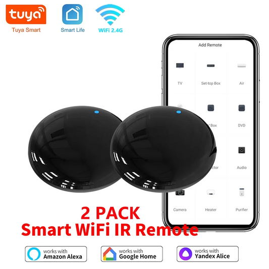 Tuya WiFi IR Remote 2PACK For Smart Home APP SmartLife Remote Control För TV AC Remote Fungerar med Alexa Google Home Yandex Alice