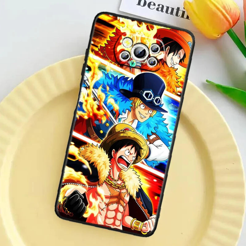 Anime Art Ones Pieces-fodral för Xiaomi: Svart TPU-telefonfodral