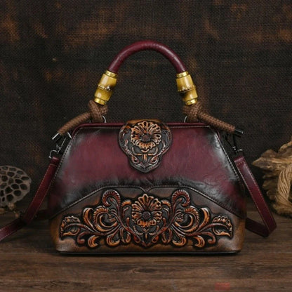 MOTAORA Luxury Bag: Handmade, Leather, Vintage Carved