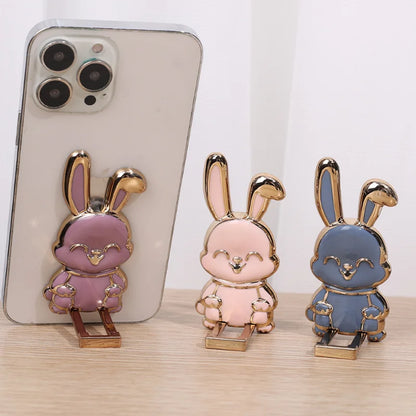 Bunny Finger Ring Holder Mini Pull Rod Phone Stand Universal Phone Fold Lazy Buckle Three-dimensional Back Sticker Pad Bracket