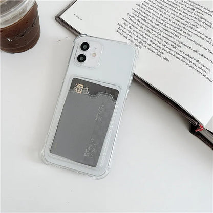 Card Bag Wallet Clear Phone Case For Xiaomi