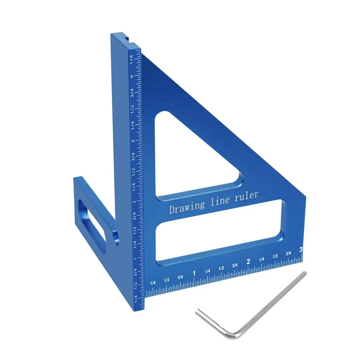 Carpenter Square -Träbearbetning fyrkantig gradskiva Aluminium geringstriangellinjal 3D multivinkel 45/90 graders layout Mätlinjal