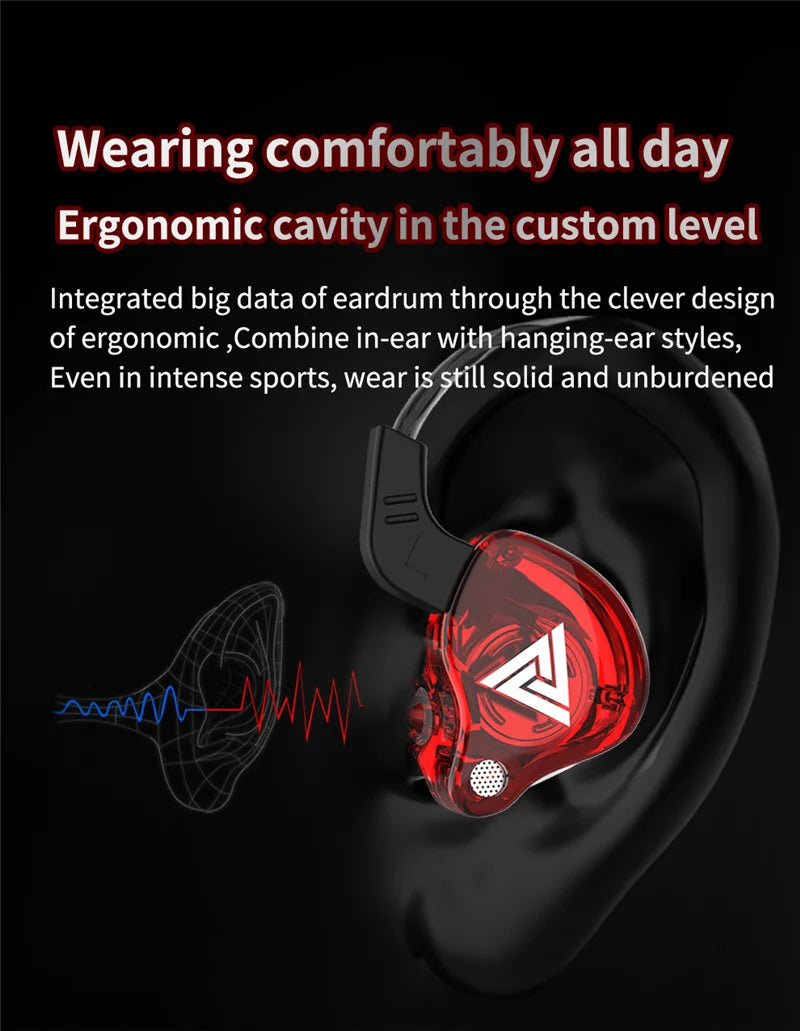 Original QKZ AK6 Copper Driver HiFi Wired Earphone 3.5MM Race Sport Headphone Bass Stereo Headset Music Earbuds In Ear With Mic