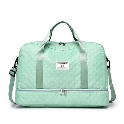 Fashion Diamond Grid Multifunctional Crossbody Bag – Lätt resväska med torr-våt avskiljning, vattentät Fitness Yoga Bag