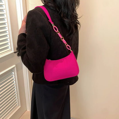 Felt Shoulder Bags for Women – Women's Subaxillary Bag Design, Advanced Texture, Armpit Handbags, Purses, Crescent Saddle Bag.