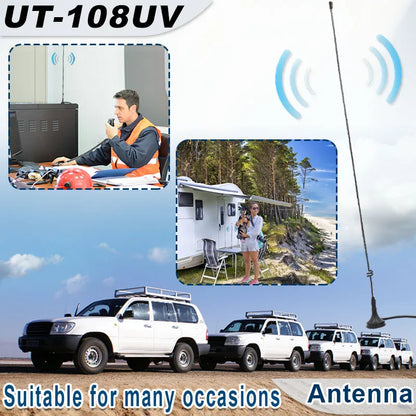 UT-108UV Walkie Talkie Bilantenn Magnetisk SMA-F Dual Band UHF VHF för Baofeng UV-5R TYT WOUXUN Quansheng UV-K5 8 Two Way Radio