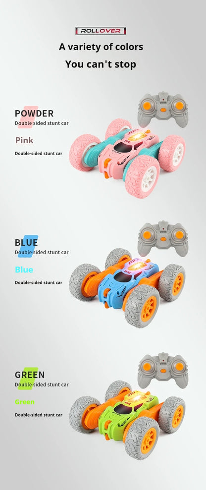 RC Car – 2.4G High-Speed Mini Double-Sided Stunt Car, 360-Degree Rotating with Lights, Remote Control Toy for Children