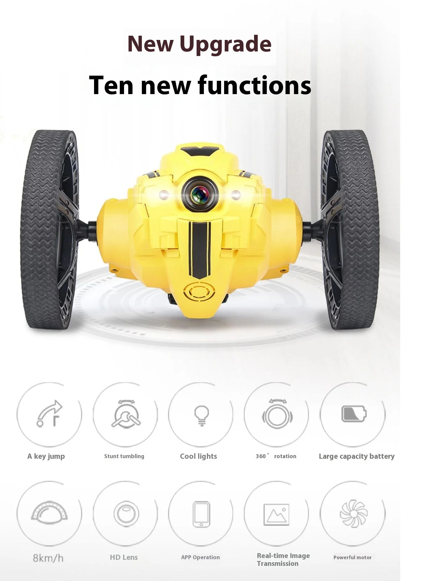 2025 New Remote Control Car Bounce Wifi With Camera Charging Stunt Dump Racing Children'S Toy Boy 2.4g Stunt Car