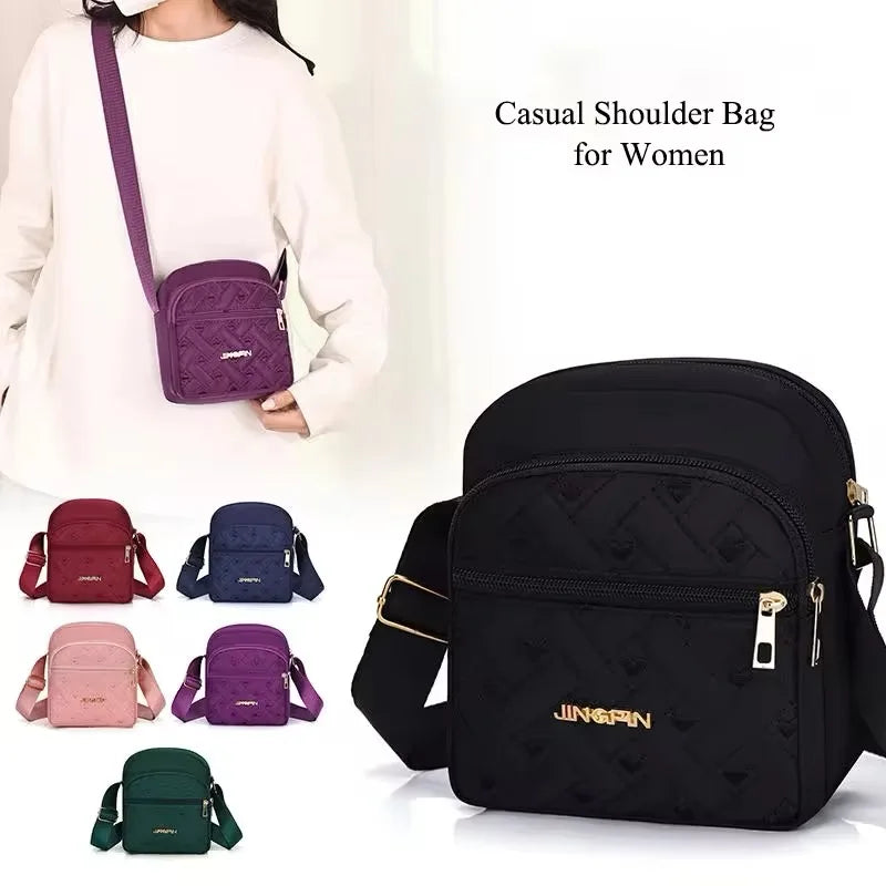 Casual Canvas Tote Bag – Zip Closure, Corduroy Crossbody Shoulder Bag, Cute Striped Shopping Handbag for Women