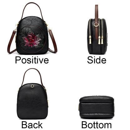 Casual PU Leather Handbag: Many Pockets, Luxury, High Quality