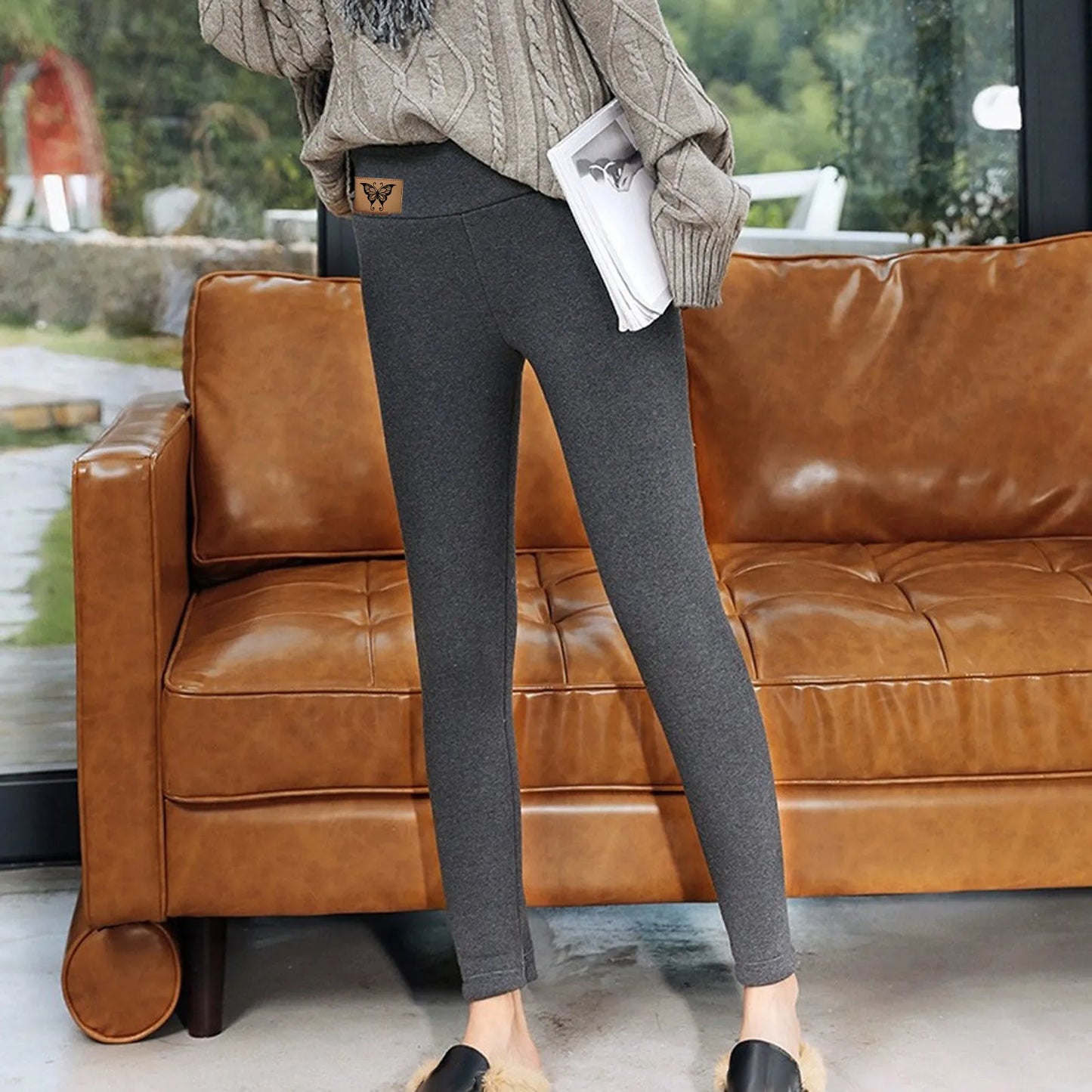 Women's Fleece Lined Thermal Leggings High Waist Stretch Pants