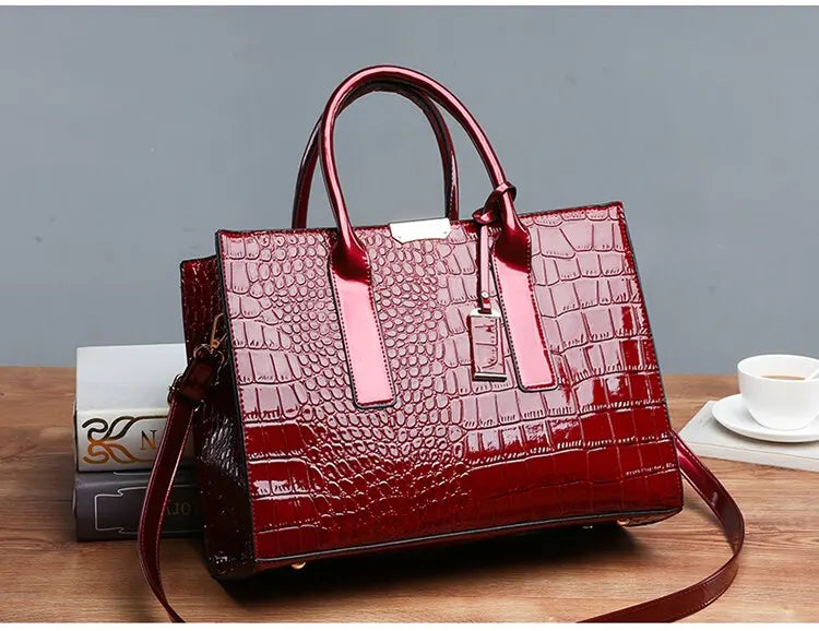 Crocodile Print Women Handbags Purse Tote Bags Adjustable Strap Top Handle Bag Large Capacity Crossbody Bags Work Travel Gift