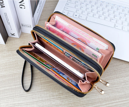 Women's Long Wallet – Double Zipper, Large Capacity Handbag with Double Layer Design, Fashionable and Practical Mobile Case